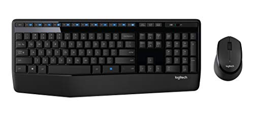 Logitech MK345 Wireless Combo - Full-sized Keyboard with Palm Rest and Comfortable Right-Handed Mouse