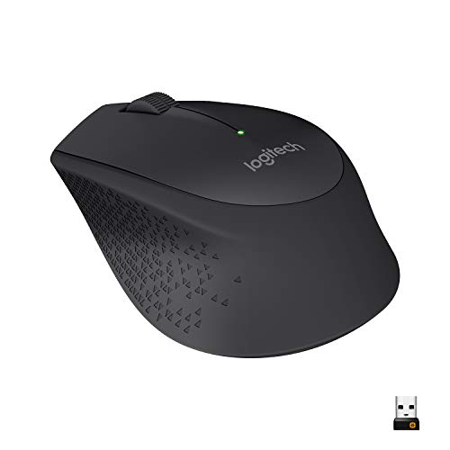 Logitech M330 Silent Plus Wireless Mouse – Enjoy Same Click Feel with 90% Less Click Noise, 2 Year Battery Life, Ergonomic Right-Hand Shape for Computers and Laptops, USB Unifying Receiver, Black