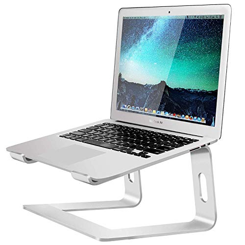 Soundance Patented Laptop Stand for Desk Compatible with Mac MacBook Pro Air Apple Notebook, Portable Holder Ergonomic Elevator Metal Riser for 10 to 15.6 inch PC Desktop Computer, LS1 Aluminum Silve