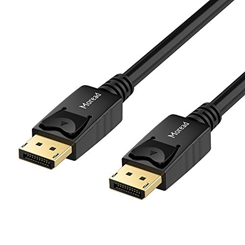 Moread DisplayPort to DisplayPort Cable, 6 Feet, Gold-Plated Display Port Cable (4K@60Hz, 1440p@144Hz) DP Cable Compatible with Computer, Desktop, Laptop, PC, Monitor, Projector - Black