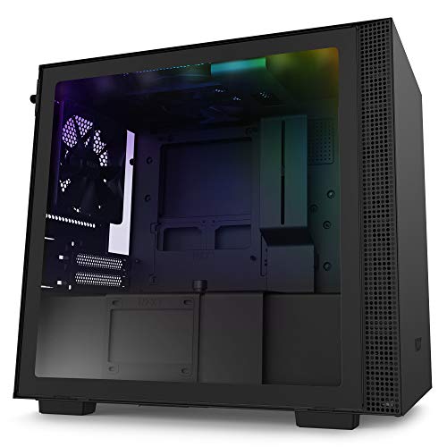 NZXT H210i - CA-H210i-B1 - Mini-ITX PC Gaming Case - Front I/O USB Type-C Port - Tempered Glass Side Panel Cable Management - Water-Cooling Ready - Integrated RGB Lighting - Black