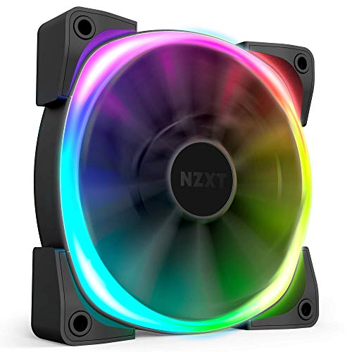 NZXT HF-28120-B1 AER RGB 2 - 120mm - Advanced Lighting Customizations - Winglet Tips - Fluid Dynamic Bearing - LED RGB PWM Fan for Hue 2 - Single (HUE2 Lighting Controller Not Included),Black