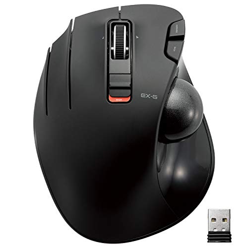 ELECOM M-XT4DRBK Wireless Trackball mouse for Left-Handed, EX-G series L size 2.4GHz 6 buttons Black