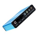Optimal Shop USB 2.0 External Sound Card 6 Channel 5.1 Surround Adapter Audio S/PDIF for PC (Blue)