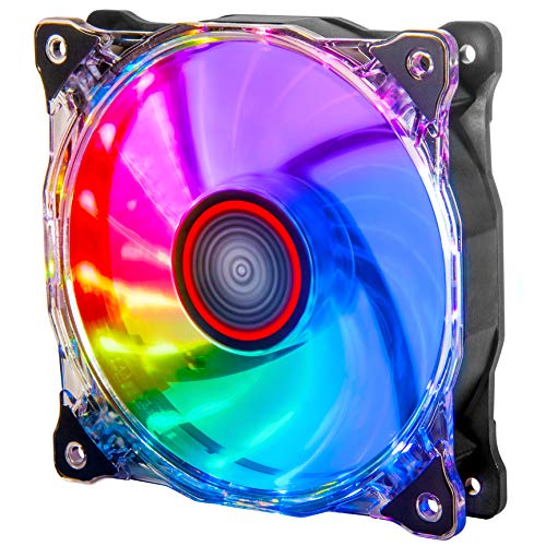 Rosewill 120 mm RGB Case Fan True RGB Color Ultra Quiet Cooling Fan with Long Life Sleeve Bearing. Standard Size 120mm Case Fan Compatible with Rosewill RGB Fan Hub RGBF-17003