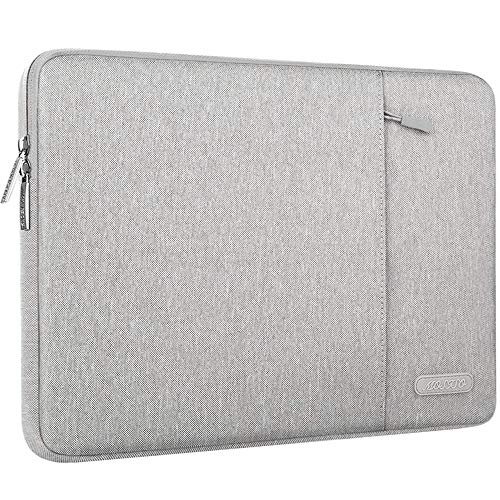 MOSISO Laptop Sleeve Bag Compatible with 13-13.3 inch MacBook Pro, MacBook Air, Notebook Computer, Vertical Style Water Repellent Polyester Protective Case Cover with Pocket, Gray