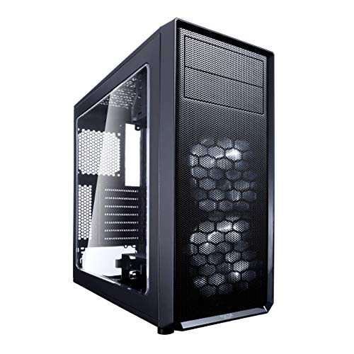 Fractal Design Focus G - Mid Tower Computer Case - ATX - High Airflow - 2X Silent ll Series 120mm White LED Fans Included - USB 3.0 - Window Side Panel - Black