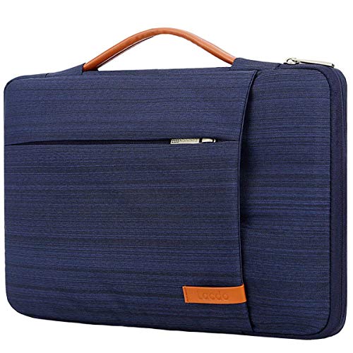 Lacdo 360° Protective Laptop Sleeve Case Briefcase Compatible 15.6 Inch Acer Aspire, Predator, Toshiba, Inspiron, ASUS P-Series, HP Pavilion, Chromebook Notebook Bag, Water Repellent, Dark Blue