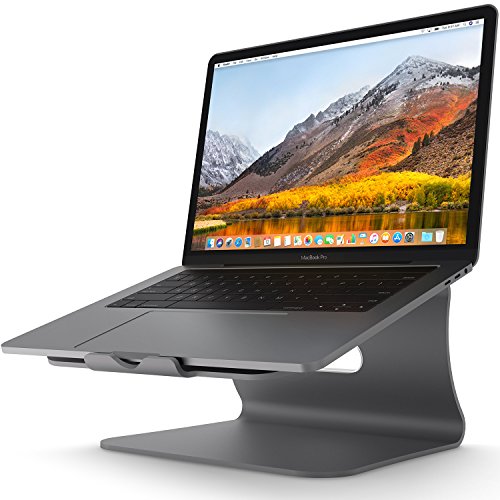 Laptop Stand - Bestand Aluminum Cooling Computer Stand: Update Version Stand, Holder for Apple MacBook Air, MacBook Pro, All Notebooks, Grey (Patented)